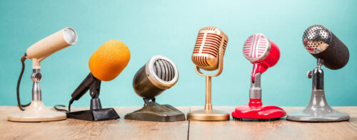 Microphones representing finding your voice when doing effective fundraising writing