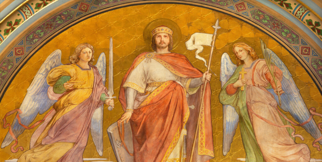 King Wenceslas mural depicting king self sacrifice and charity.