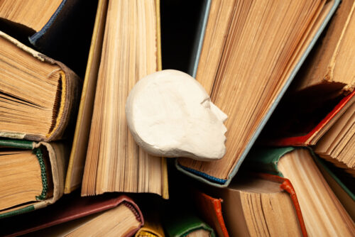Vintage paper library books for reading, education and literature. Knowledge is power!