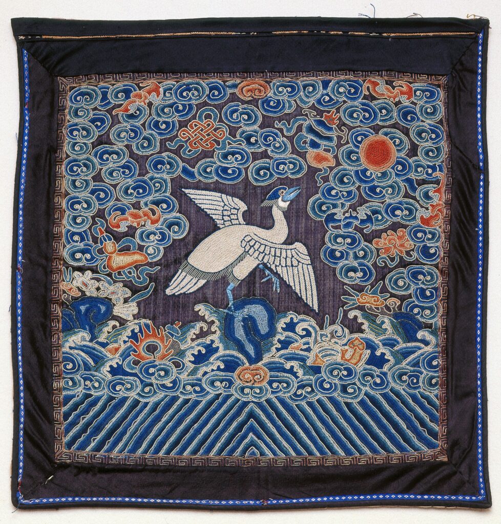 Rank insignia, sixth degree civil, egret (ca. 1870) by Chinese artist